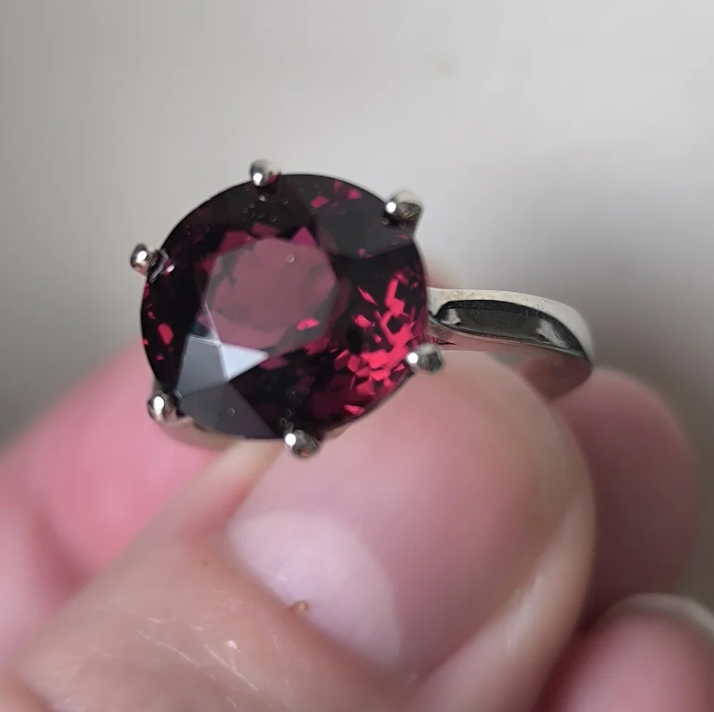 Stunning Top-Grade Natural Rhodolite Raspberry Garnet In Sterling Silver Ring - Picture 10 of 10